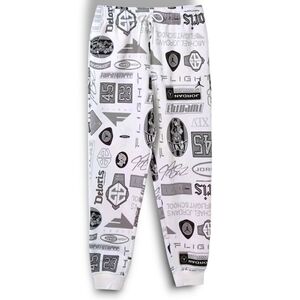 Jordan Essential Men's Printed Fleece Jogger White/Black SizeSmall Aerospace NWT